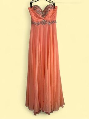 Cache Coral Pink Prom Gown